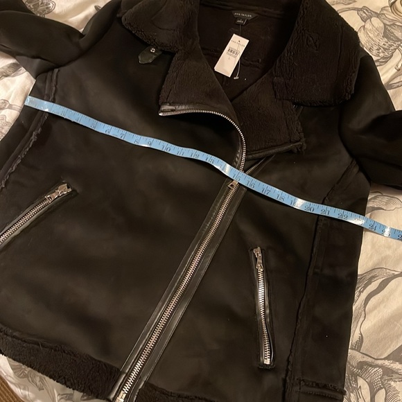 Ann Taylor Sherpa Moto Jacket Faux Suede 541396 - Picture 3 of 9
